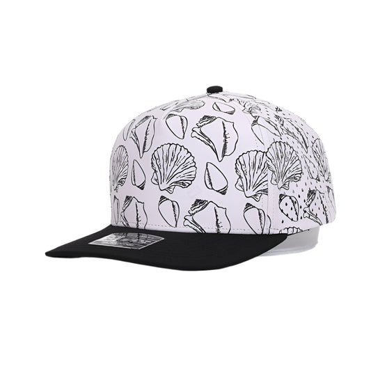 Seashell Black Bill 5 Panel Hat