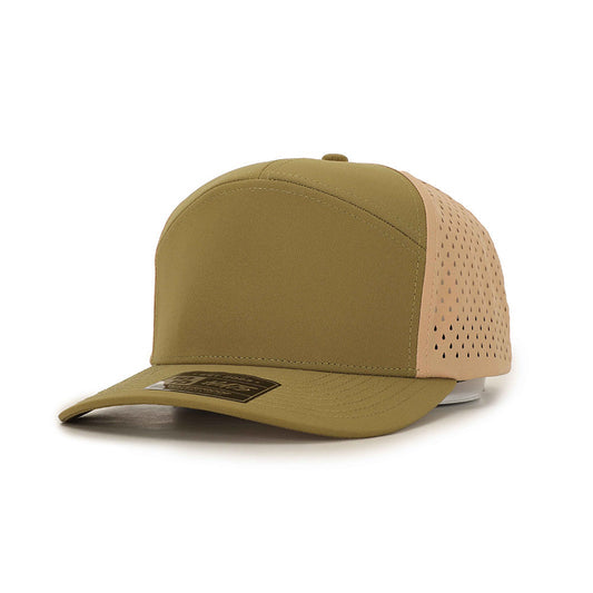 Green Tan 7 Panel Hat