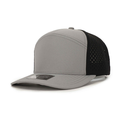 Light Grey Black 7 Panel Hat