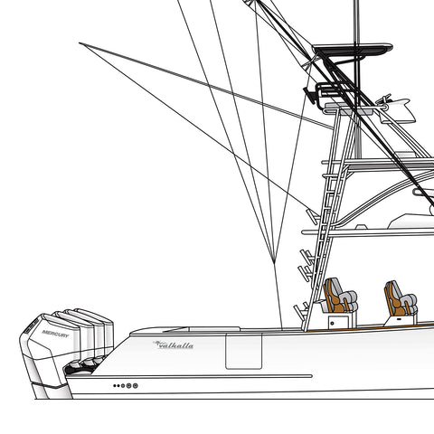 Boat Line Drawing (Design)