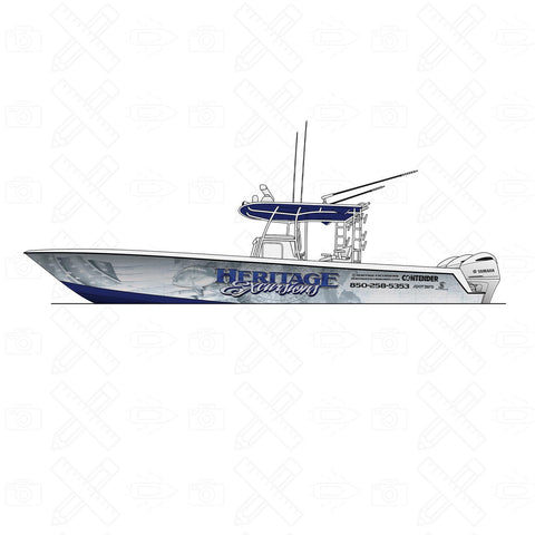 Boat Line Drawing (Design)