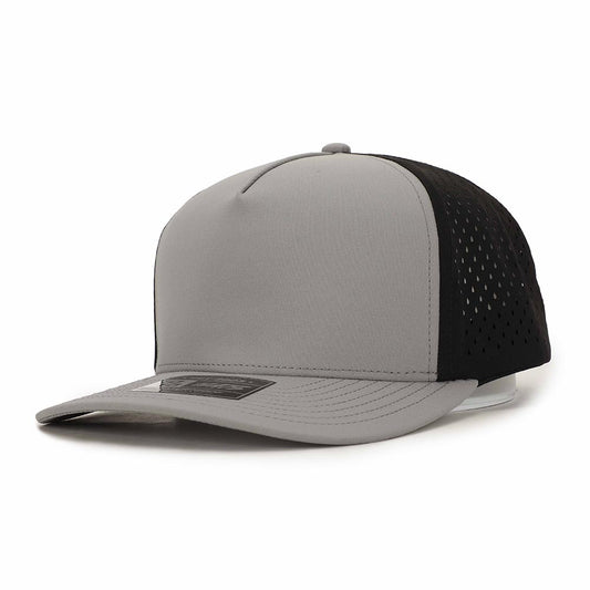 Grey Black 5 Panel Hat