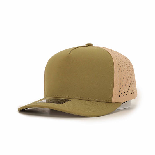 Green Tan 5 Panel Hat