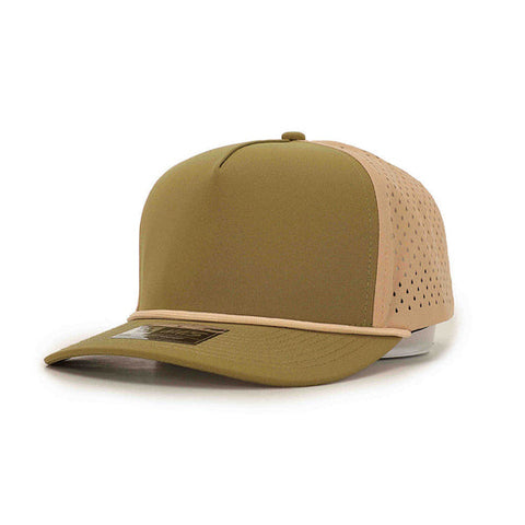 Green Tan 5 Panel Rope Hat