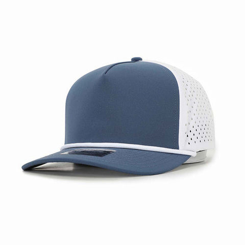 Deep Blue White 5 Panel Rope Hat