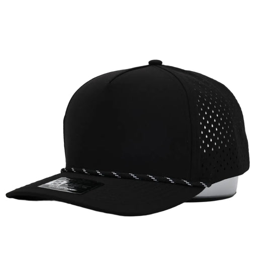 Black with Black Rope 5 Panel Hat