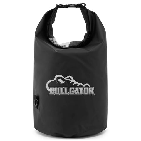 Custom Gill 25L dry bag in Black printed with boat artwork