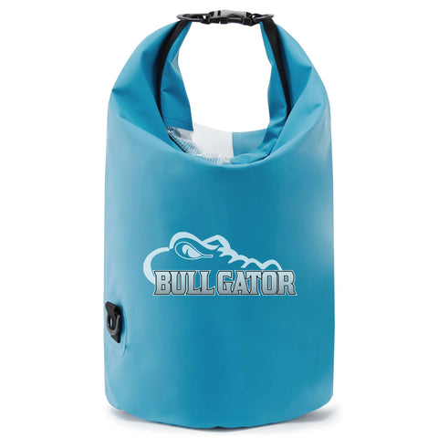 Custom Gill 25L dry bag in Blue printed with boat artwork
