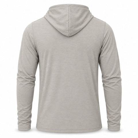 Xotic Air-X Hooded Performance Long Sleeve Shirt - Ash Heather - Back