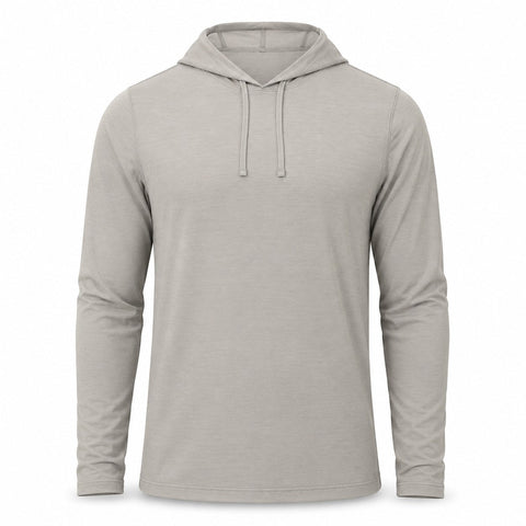 Xotic Air-X Hooded Performance Long Sleeve Shirt - Ash Heather - Front