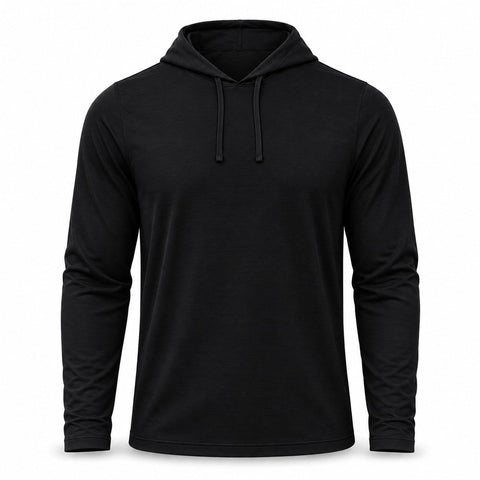 Xotic Air-X Hooded Performance Long Sleeve Shirt - Black - Front