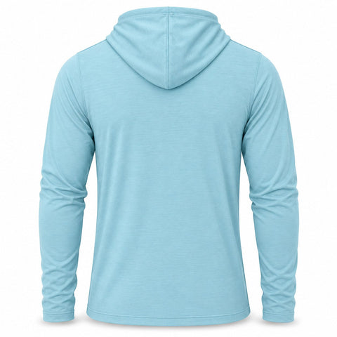 Xotic Air-X Hooded Performance Long Sleeve Shirt - Ice Blue - Back