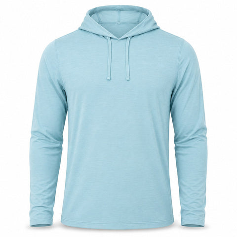 Xotic Air-X Hooded Performance Long Sleeve Shirt - Ice Blue - Front