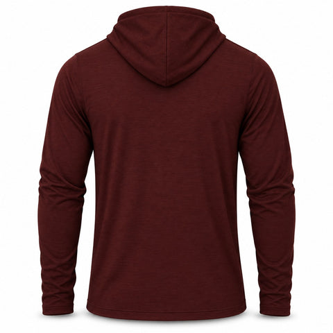 Xotic Air-X Hooded Performance Long Sleeve Shirt - Maroon - Back