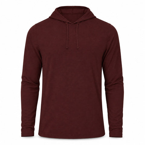 Xotic Air-X Hooded Performance Long Sleeve Shirt - Maroon - Front