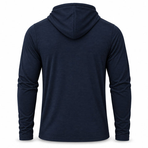 Xotic Air-X Hooded Performance Long Sleeve Shirt - Navy - Back