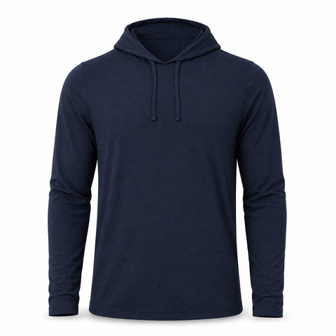 Xotic Air-X Hooded Performance Long Sleeve Shirt - Navy - Front