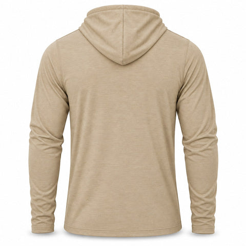Xotic Air-X Hooded Performance Long Sleeve Shirt - Sand Stone - Back