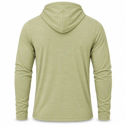Xotic Air-X Hooded Performance Long Sleeve Shirt - Swamp Heather - Back