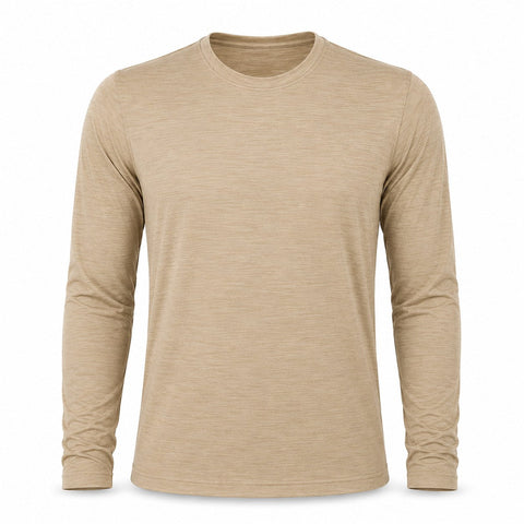 Xotic Air-X Performance Long Sleeve Shirt - Sand Stone Heather - Front